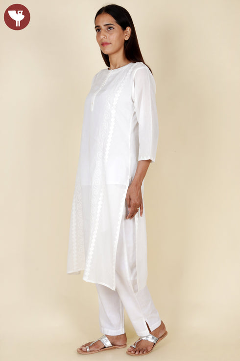 Mulmul Cotton Chikankari Embroidery Top