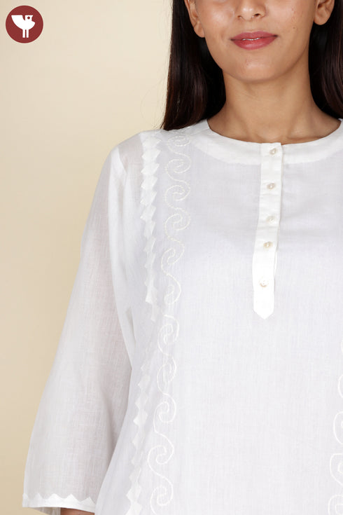 Mulmul Cotton Chikankari Embroidery Top