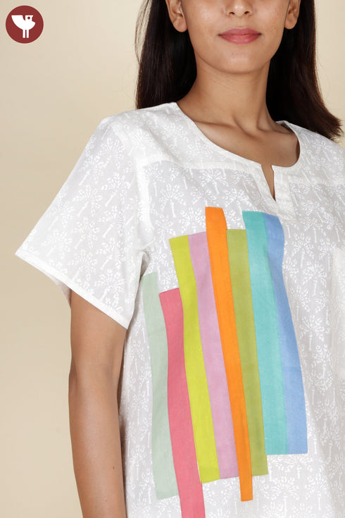 Cambric Cotton White Chikankari Top