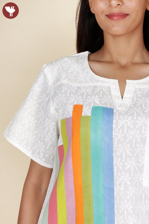 Cambric Cotton White Chikankari Top