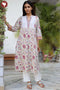 Lyocell Ivory Printed Kurta in Floral Block Print