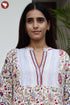 Lyocell Ivory Printed Kurta in Floral Block Print