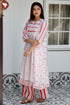 Kota Doria Off White Red Printed Kurta In Block Print