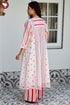 Kota Doria Off White Red Printed Kurta In Block Print