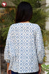 Cambric Cotton Peasant Top In Floral Print