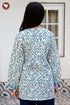 Cambric Cotton Top In Floral Block Print