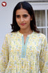 Mul Mul Cotton Pintuc Floral Top In Block Print