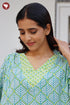Cambric Cotton Top in Floral Block Print