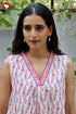 Cambric Cotton Floral Top In Block Print