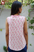 Cambric Cotton Floral Top In Block Print