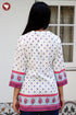 Cotton Stripe Top in Floral Block Print