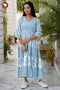 Mulmul Cotton Dress In Zigzag Floral Block Print