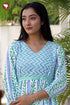 Mulmul Cotton Dress In Zigzag Floral Block Print