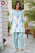 Cotton Stripe Co-Ord Set in Floral Block Print
