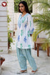 Cotton Stripe Co-Ord Set in Floral Block Print