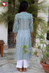 Mul Mul Cotton Kurta in Stripe Border Screen Print