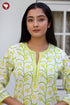 Cotton Stripe Top in Floral Block Print