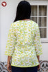 Cotton Stripe Top in Floral Block Print