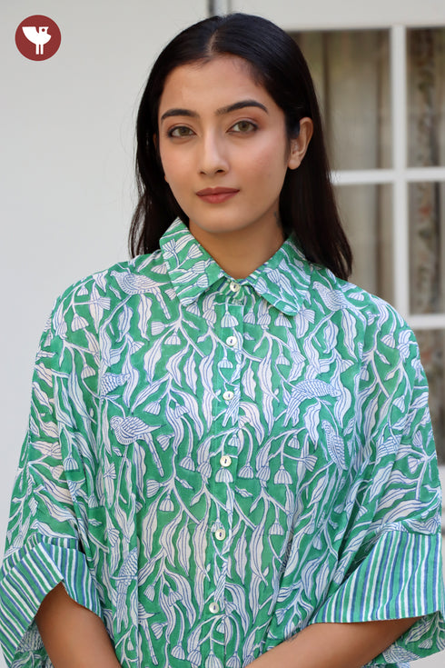 MulMul Cotton Top In Floral Block Print