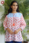 Mul Mul Cotton Top In Floral Block Print