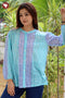 Mul Mul Cotton Top In Floral Block Print