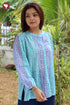 Mul Mul Cotton Top In Floral Block Print