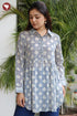 Mul Mul Cotton Top In Floral Block Print