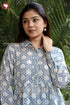 Mul Mul Cotton Top In Floral Block Print