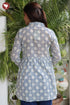 Mul Mul Cotton Top In Floral Block Print