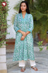Mulmul Cotton Kurta In Floral Block Print