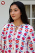 Cotton Striped Dress In Floral Block Print