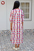 Cotton Striped Dress In Floral Block Print