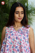Cambric Cotton Top in Floral Block Print