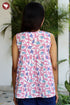 Cambric Cotton Top in Floral Block Print