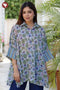 Mul Mul Cotton Light Grey Floral Shirt Style Top