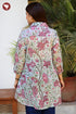 Mul Mul Cotton Steel Blue & Pink Floral Shirt