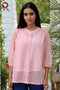 MulMul Cotton Pink Stripe Top in Screen Print