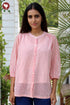 MulMul Cotton Pink Stripe Top in Screen Print