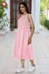 Mul Mul Cotton Dress In Block Print