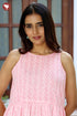 Mul Mul Cotton Dress In Block Print