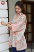 Mul Mul Cotton Shirt Style Top in Floral Block Print