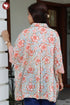 Mul Mul Cotton Shirt Style Top in Floral Block Print