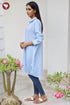 MulMul Cotton Shirt Style Top in Stripe Block Print