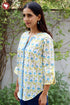 Cambric Cotton Top In Block Print