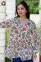 100% Cambric Cotton Floral Frill Top