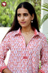 Cambric Cotton Top In Block Print