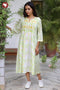 Mul Mul Cotton Dress In Floral Block Print