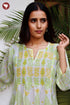 Mul Mul Cotton Dress In Floral Block Print