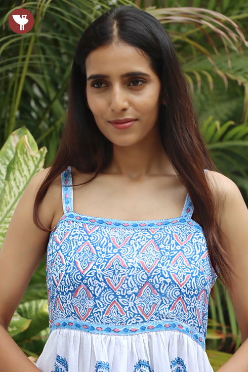 MulMul Cotton Dress in Floral Block Print