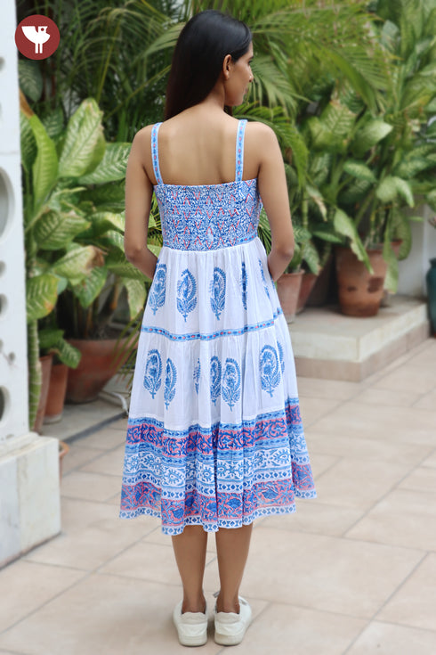 MulMul Cotton Dress in Floral Block Print
